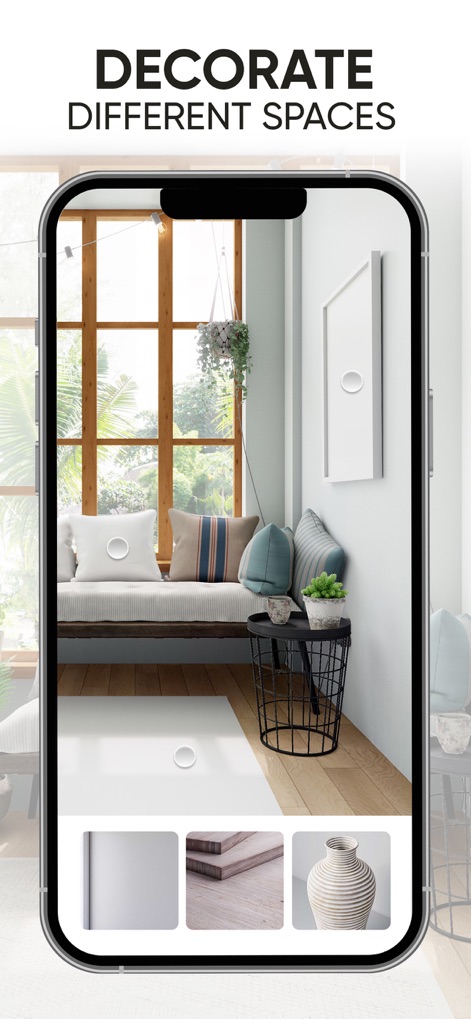 Redecor - Home Design Game - Explore unique spaces, such as a cozy window seat area, and personalize them with a wide range of decorative items, including elegant vases and various surface textures.