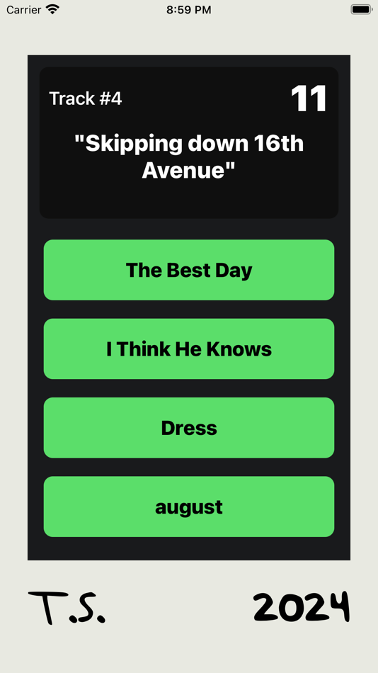 #3. Swiftie Swipe (iOS) 由: Mark Wladis