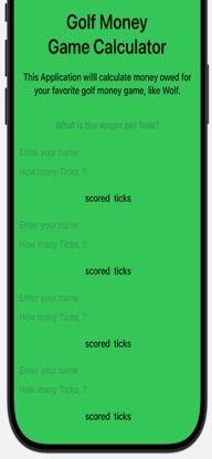 Golf Money Game Calculator screenshot 1