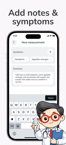 Fever & Temperature Tracker iPhone screenshot