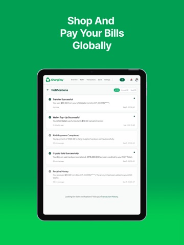 ChangPay iPad screenshot