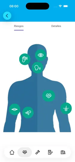 Captura de pantalla de ASPY Health - Área Trabajador en iPhone 5