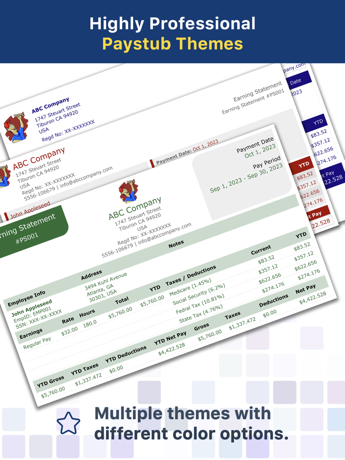 Paystub Builder PDF Payslips