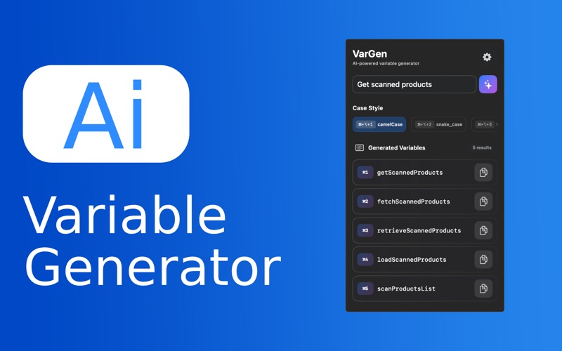 VarGen - Ai Variable Generator app screenshot