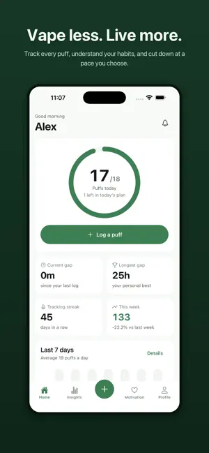 Quit Vaping Slowly : Tracker screenshot 1
