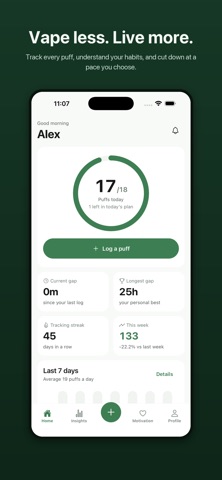 Quit Vaping Slowly : Tracker Screenshot 1 of 9