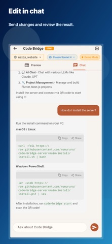 Code Bridge: AI Coding Agent Screenshot 2 of 4