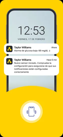Captura de pantalla de LibreLinkUp en iPhone 3