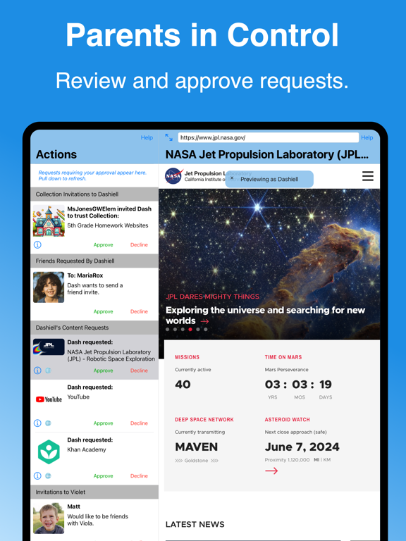 Kiddofy: Safe Browser for Kids iPad screenshot 4 - Social Networking app