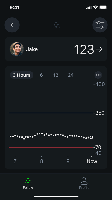 Dexcom Follow screenshot