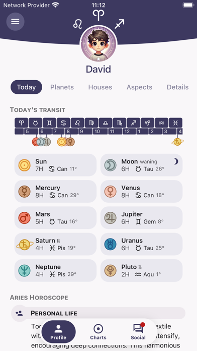 Horos - Birth Chart Screenshot