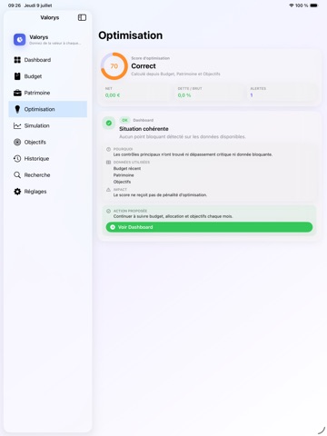 Valorys - Budget et Patrimoine iPad screenshot