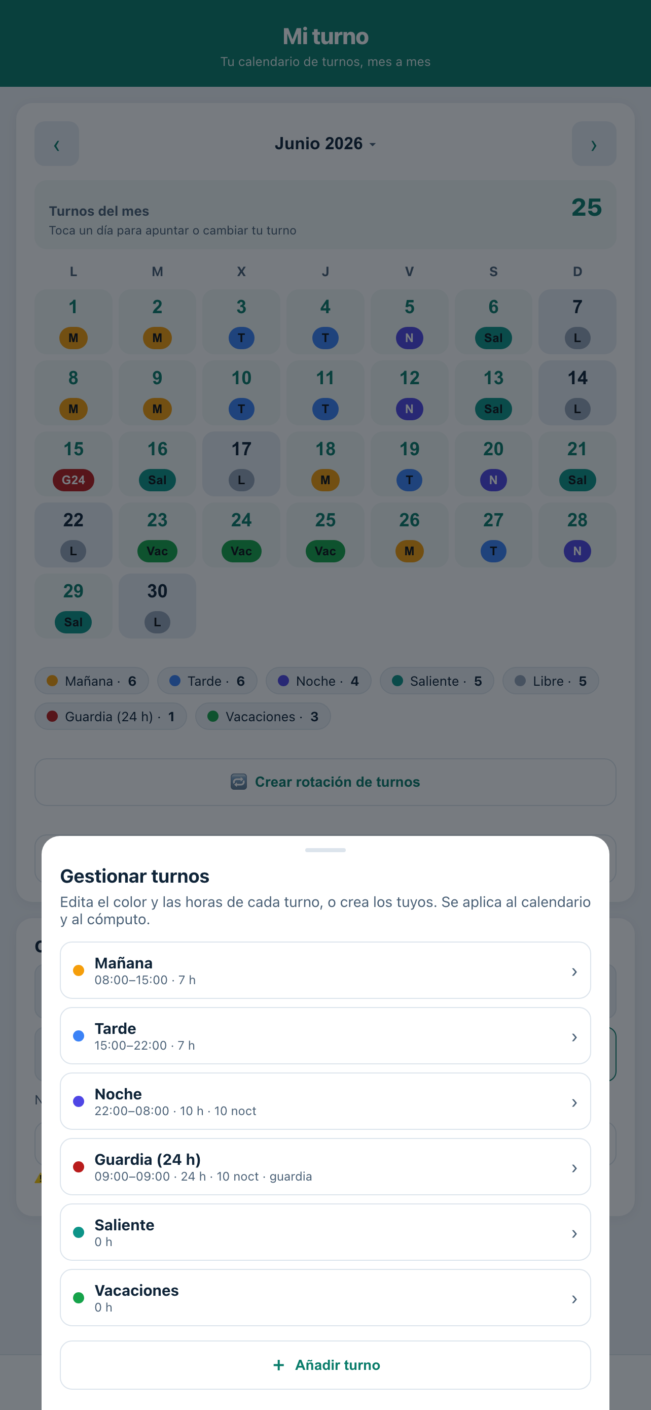 qTurnos: turnos y cambios screenshot 5