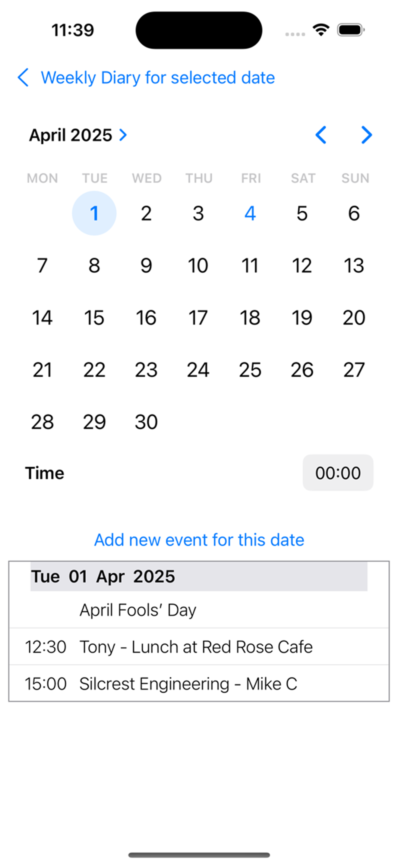 Weekly Diary