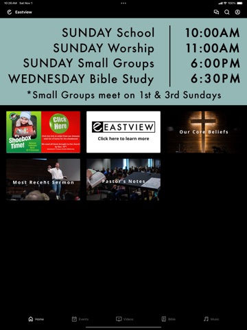 Eastview Baptist Church iPad screenshot