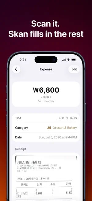 Skan: Track your expenses screenshot 2