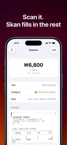 Skan: Track your expenses iPhone screenshot