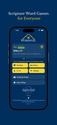 Wordfoil: Scripture word games iPhone screenshot