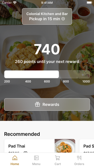 Colonial Kitchen and Bar iPhone screenshot 1 - Food & Drink app