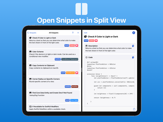 Snippets Studio iPad screenshot 6 - Developer Tools app