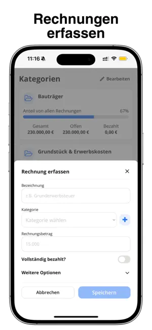 Hausbau Kosten Manager screenshot 2