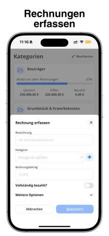 Hausbau Kosten Manager screenshot