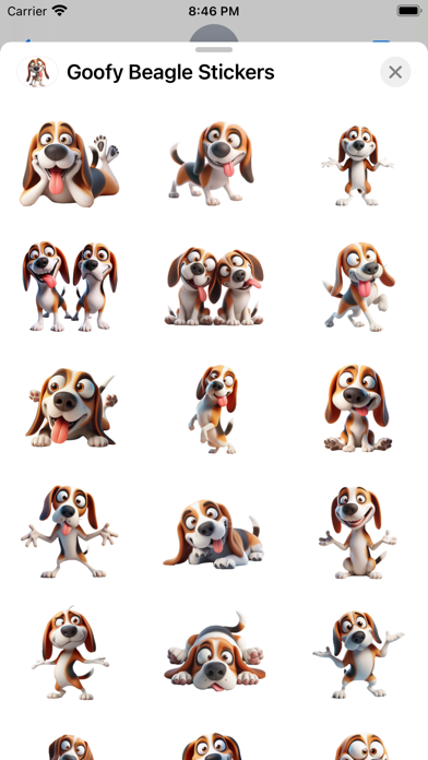 Screenshot 1 of Goofy Beagle Stickers App