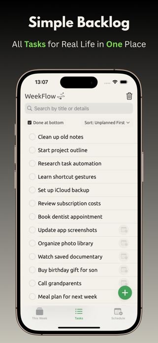WeekFlow: Weekly Task Planner Screenshot 1 of 8