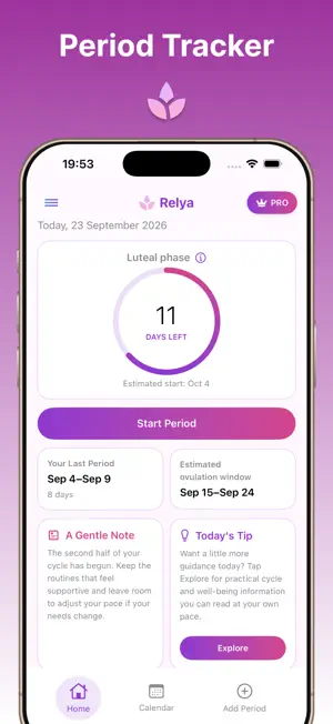 Period Tracker: Relya screenshot 1