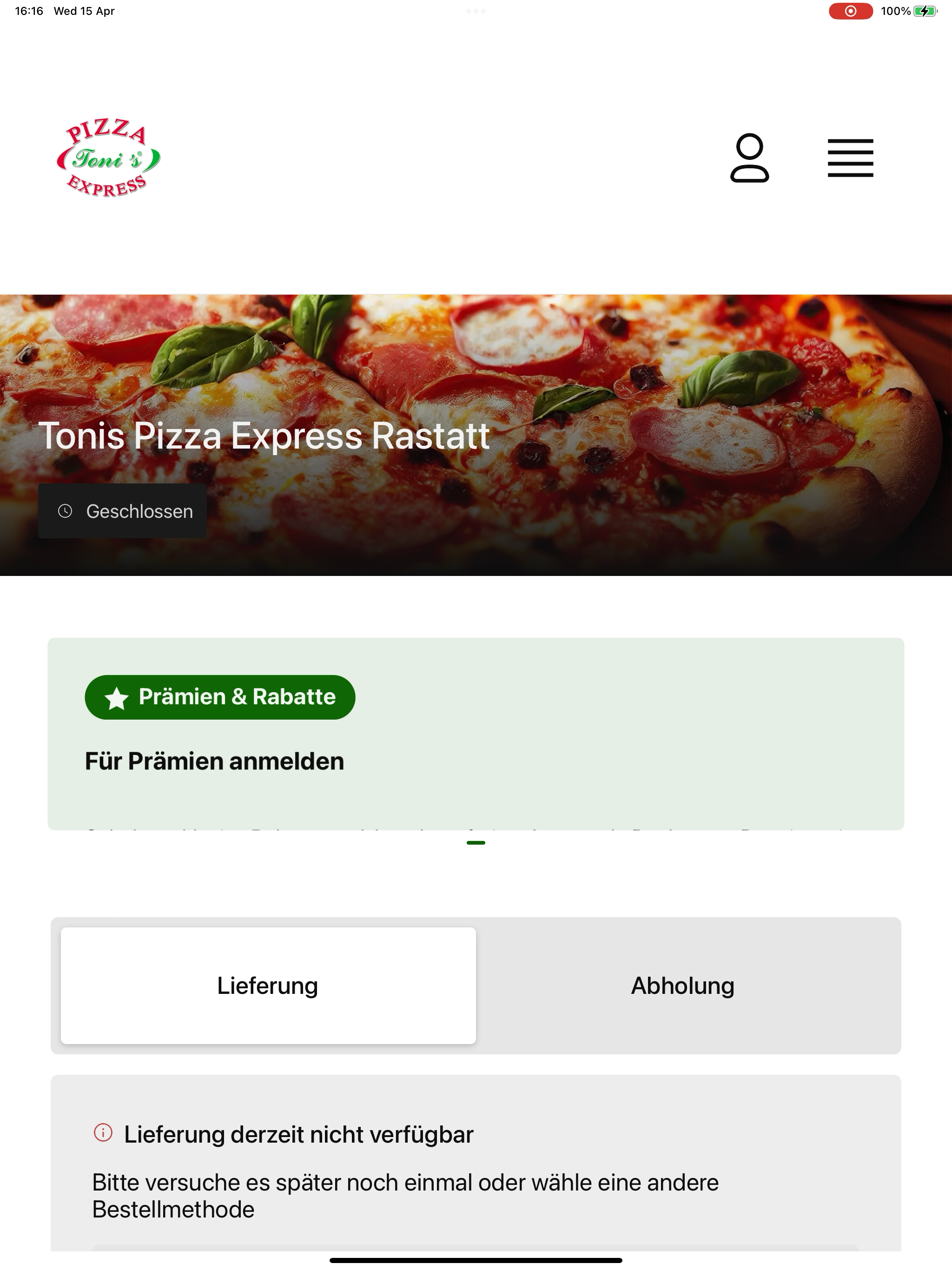 Tonis Pizza Express Rastatt DE