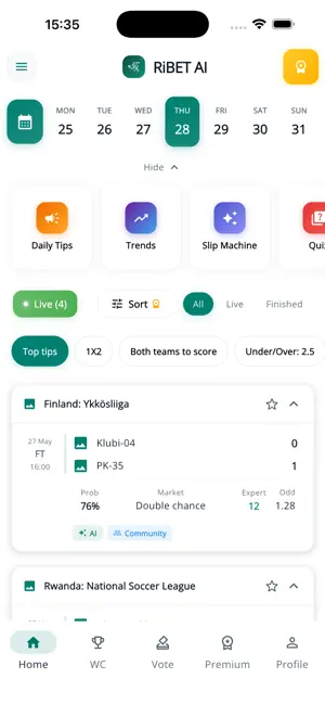 RiBET AI – Footbal Predictions screenshot 1