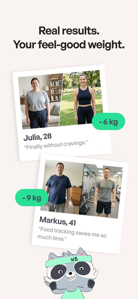 WeightBuddy: Calorie Tracker - See compelling real-life results through user before-and-after photos and their personal testimonials about the app's effectiveness.