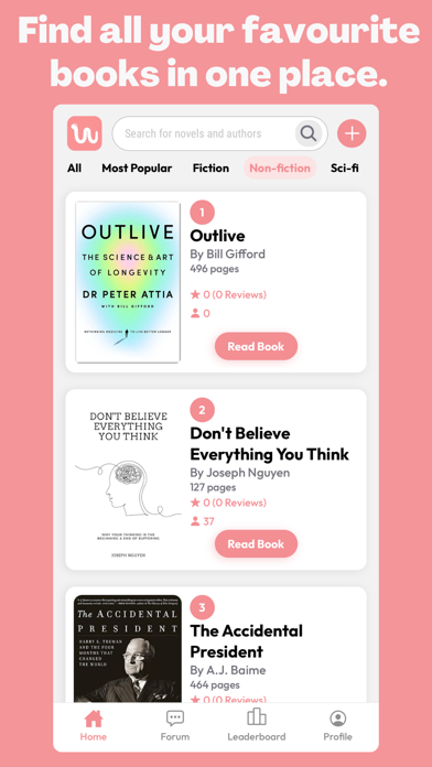 Screenshot #1 pour Bookworm: Social Book Tracker
