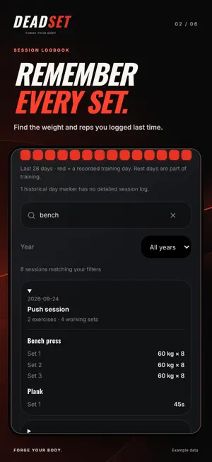 DEADSET: Gym Workout Tracker screenshot 2