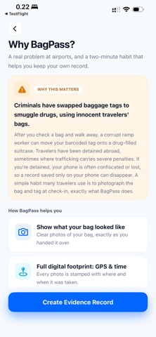 BagPass screenshot
