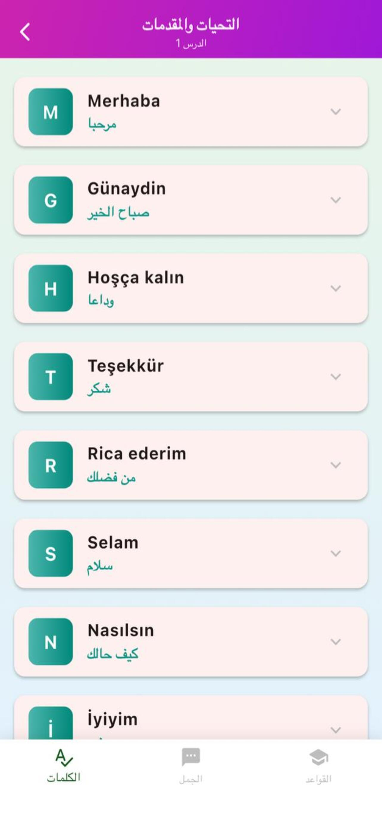تعلم اللغة التركية بالعربى screenshot 6