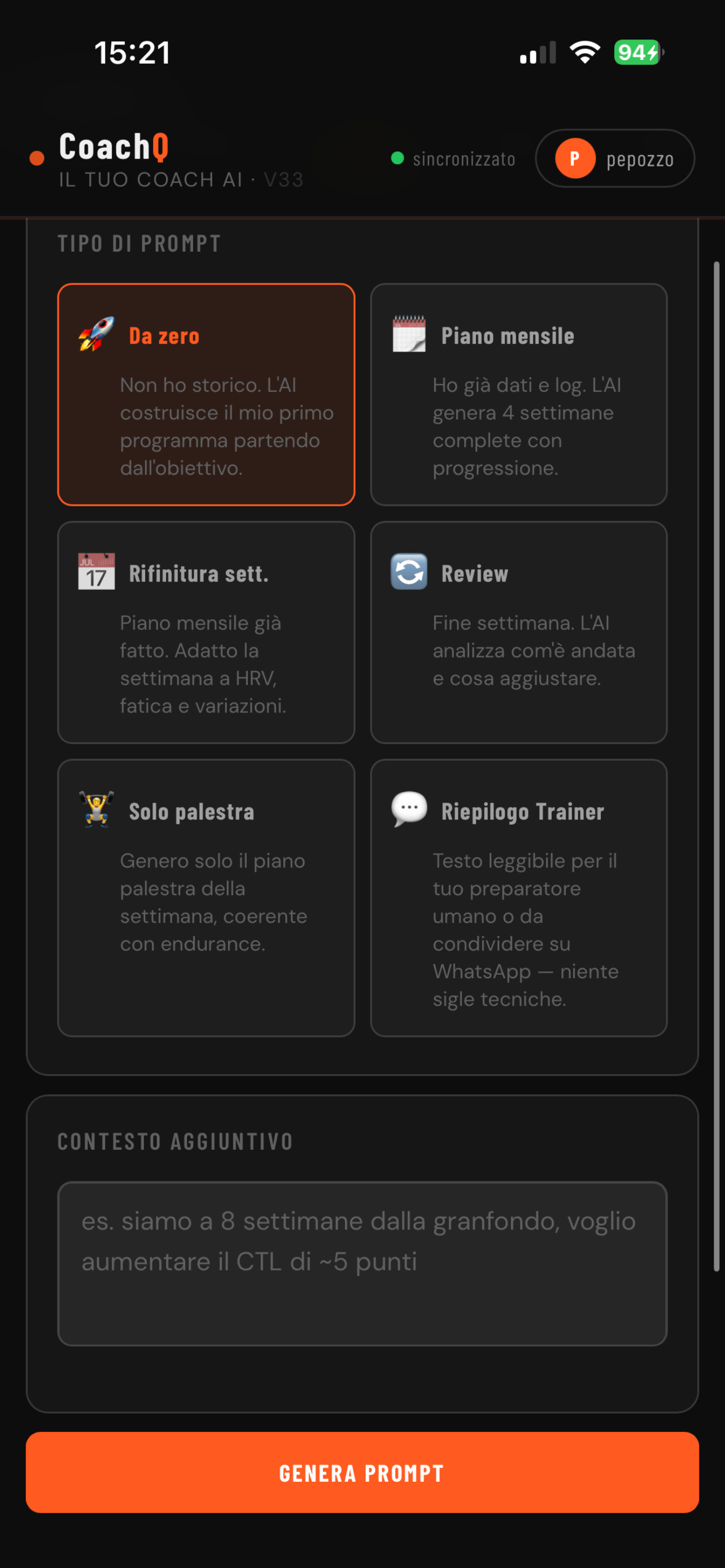 CoachQ - Il tuo coach AI