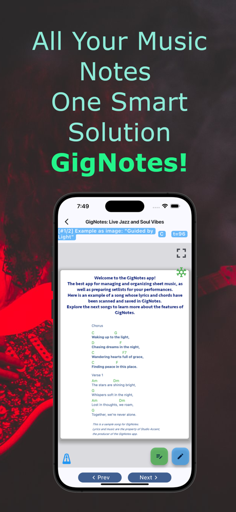 GigNotes – Setlists & Sheets screenshot 2
