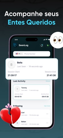 SeenLog: Rastreador Online iPhone screenshot 1