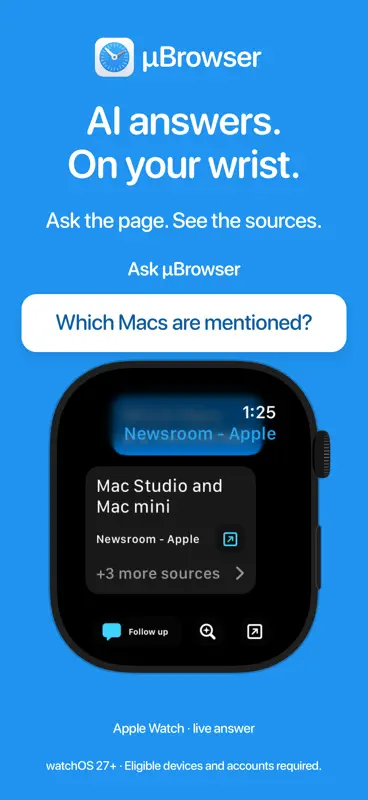 µBrowser: Watch Web Browser screenshot 2 of 4