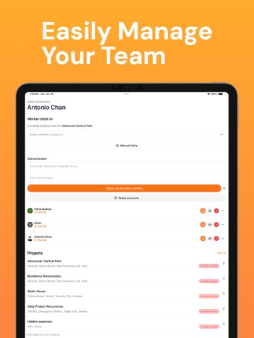 Sira - Workforce Management iPad screenshot