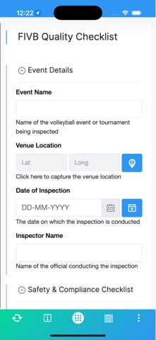 FIVB Checklists and Reports screenshot