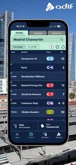 Captura de pantalla de Adif en iPhone 2