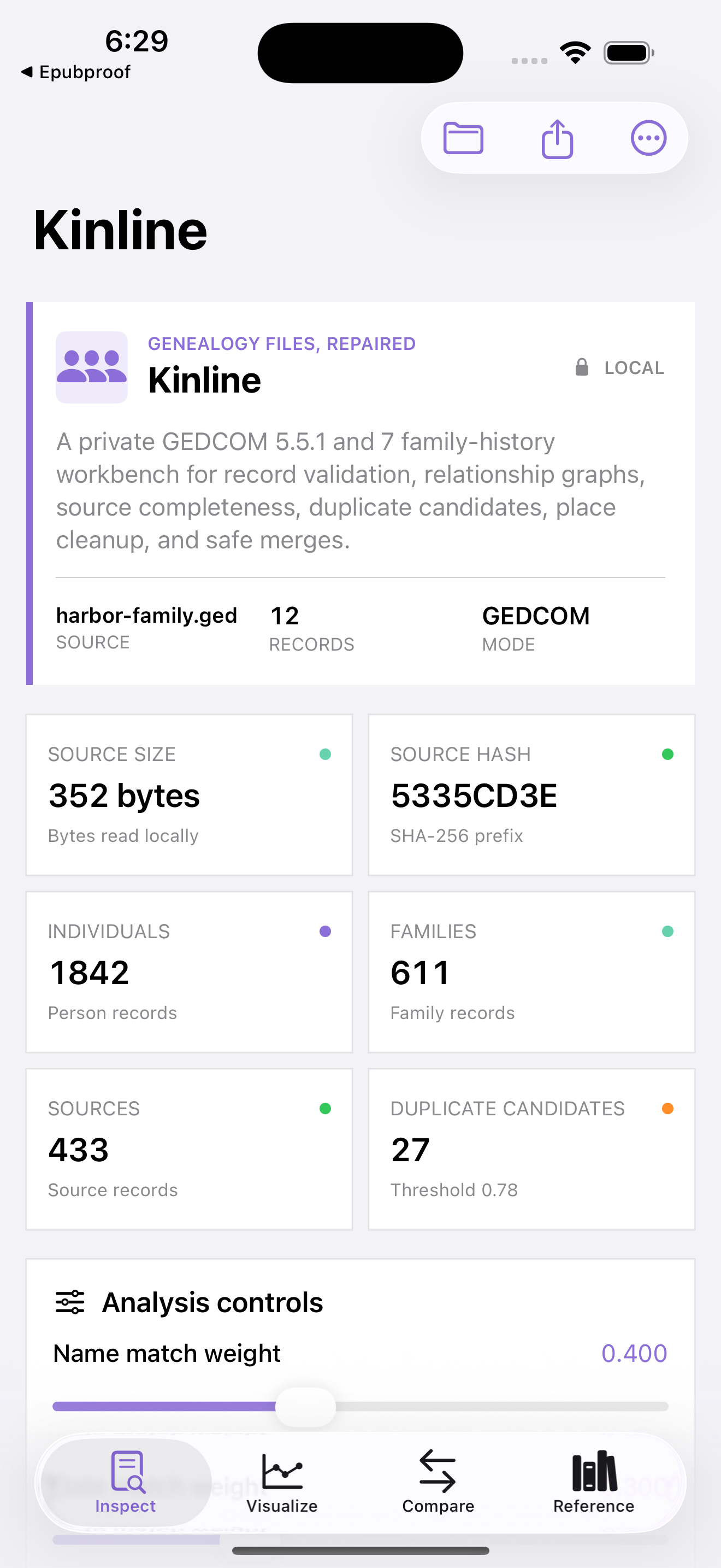Kinline: GEDCOM Studio screenshot 1 of 3