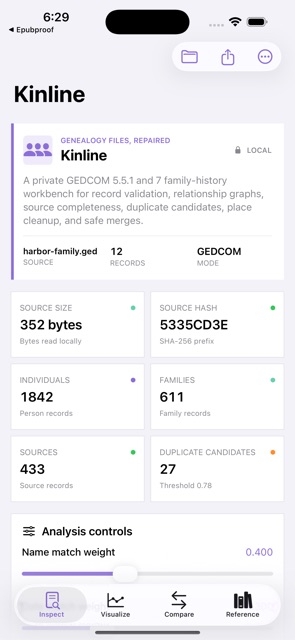 Kinline: GEDCOM Studio screenshot 1