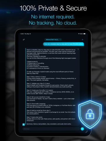 Local LLM: Private Secure Chat iPad screenshot