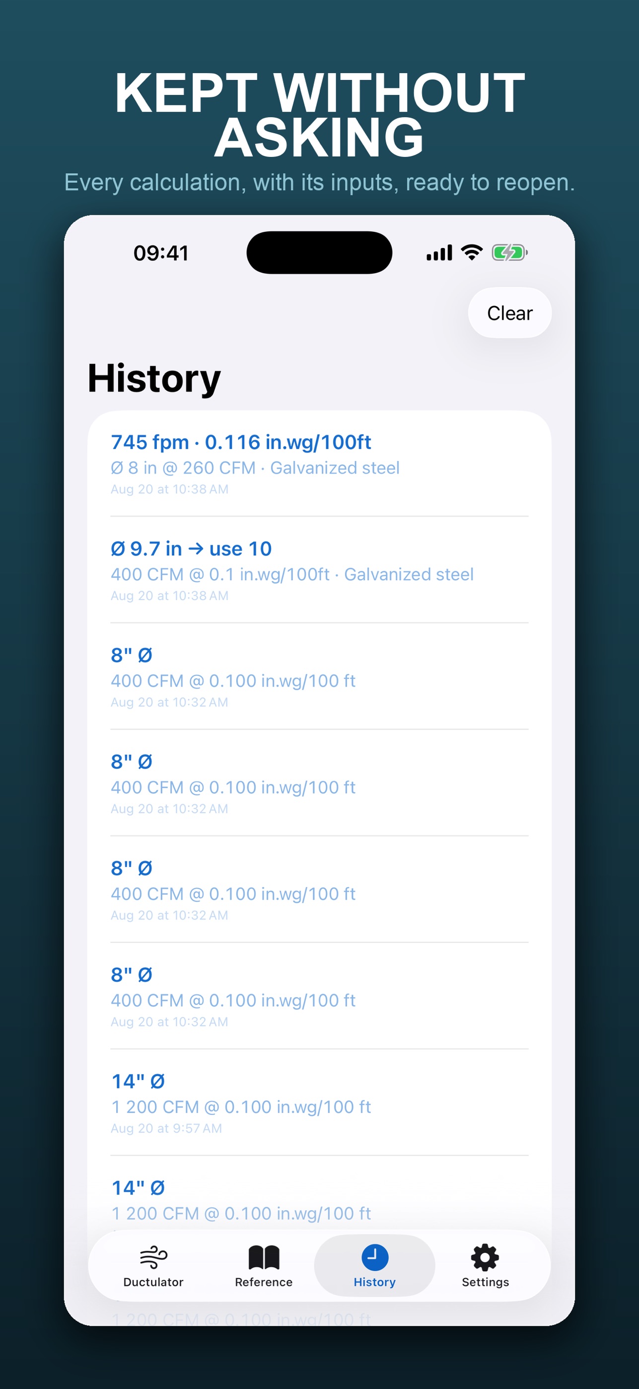 Screenshot 4 of DuctCalc: HVAC Ductulator