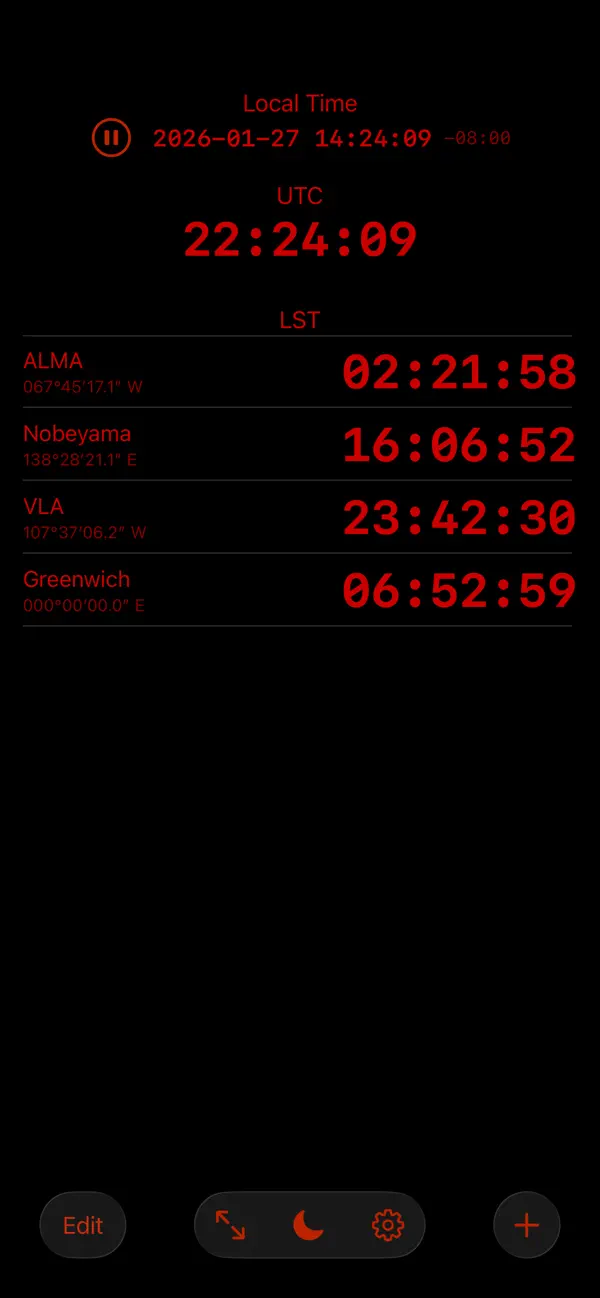 Screenshot #3 pour LSTclock: sidereal time clock