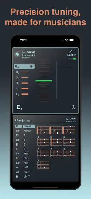 PROtune: Guitar Tuner & Chords screenshot 1