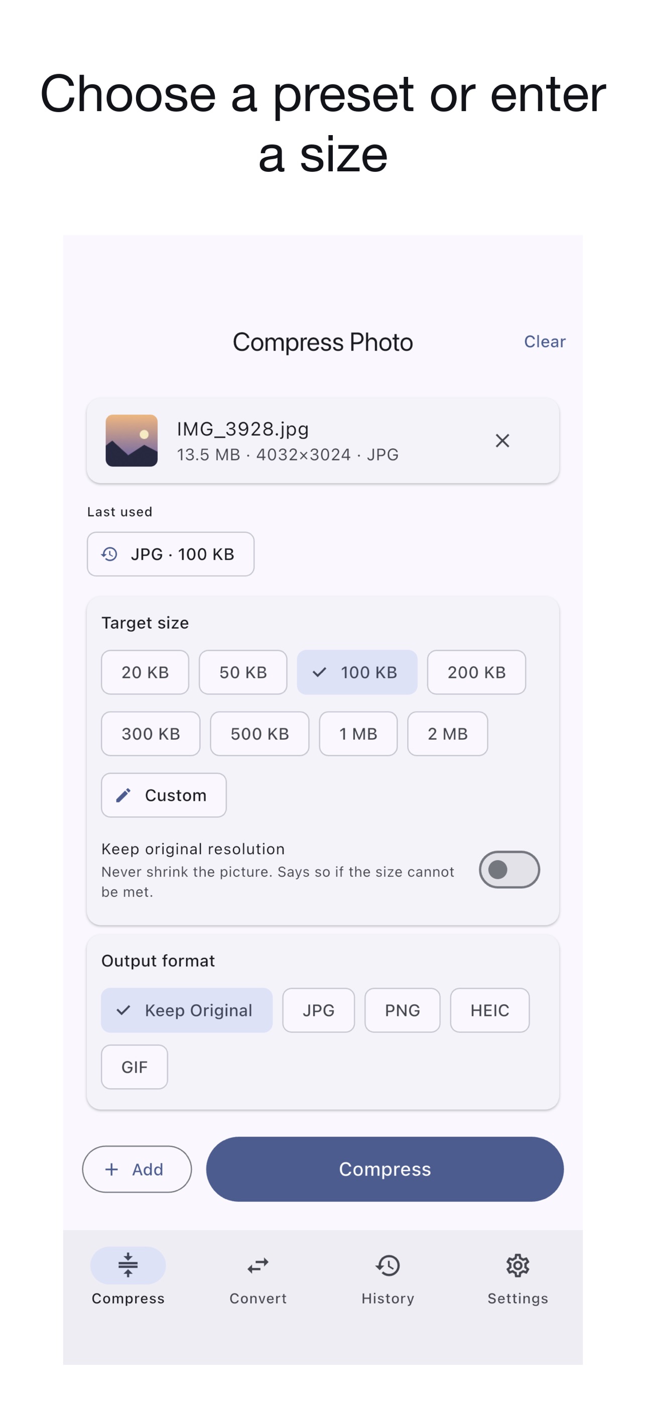 Screenshot 2 of Fast Image Compressor